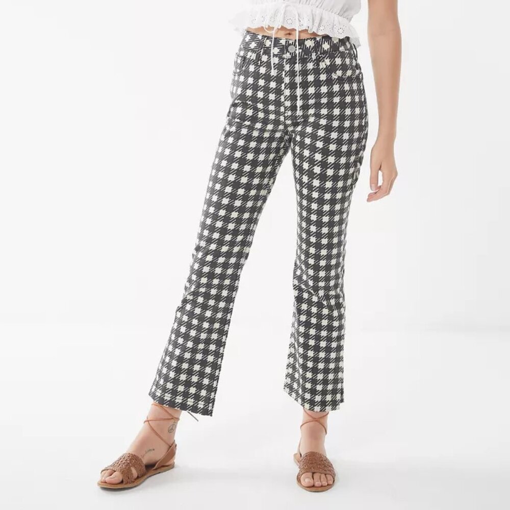 BDG | Kick Flare High-Rise Cropped Jean | Houndstooth